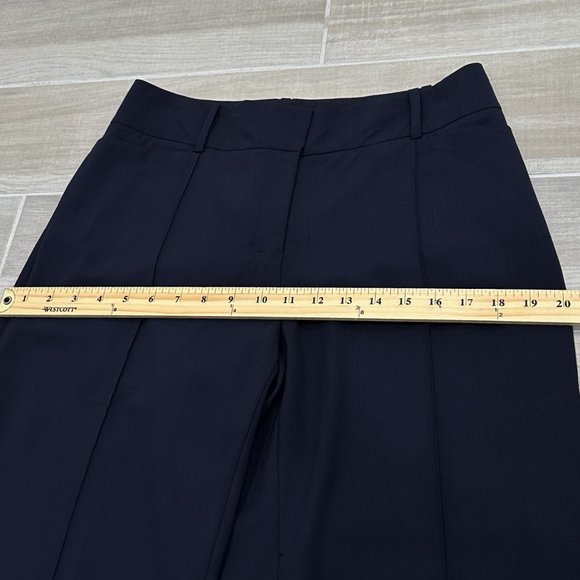 MM Lafleur High-Rise Cropped Chester Fine Wool Trouser Pant in Navy Sz 6 FLAWED - Picture 13 of 16